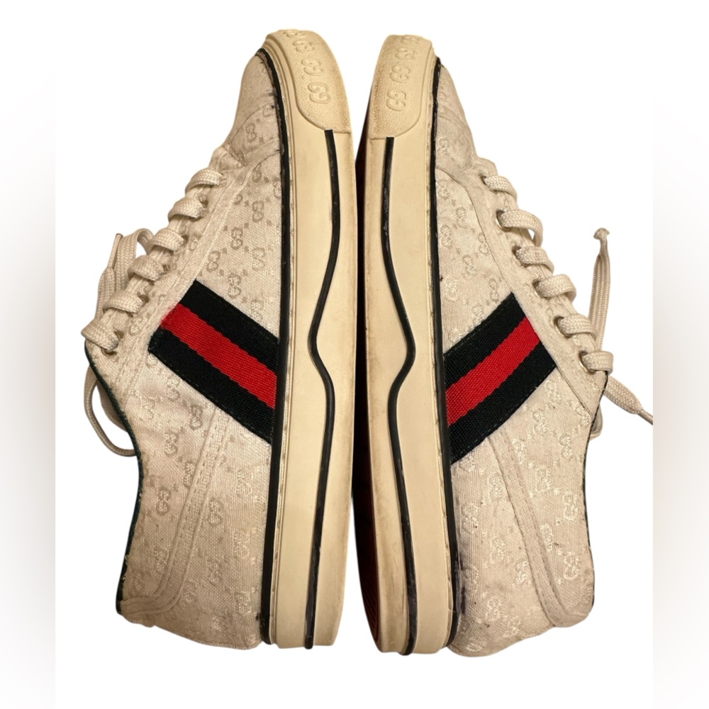 Vintage Gucci Beige tennis 1977 classic monogram Sneakers size 38/39 - Picture 5 of 11